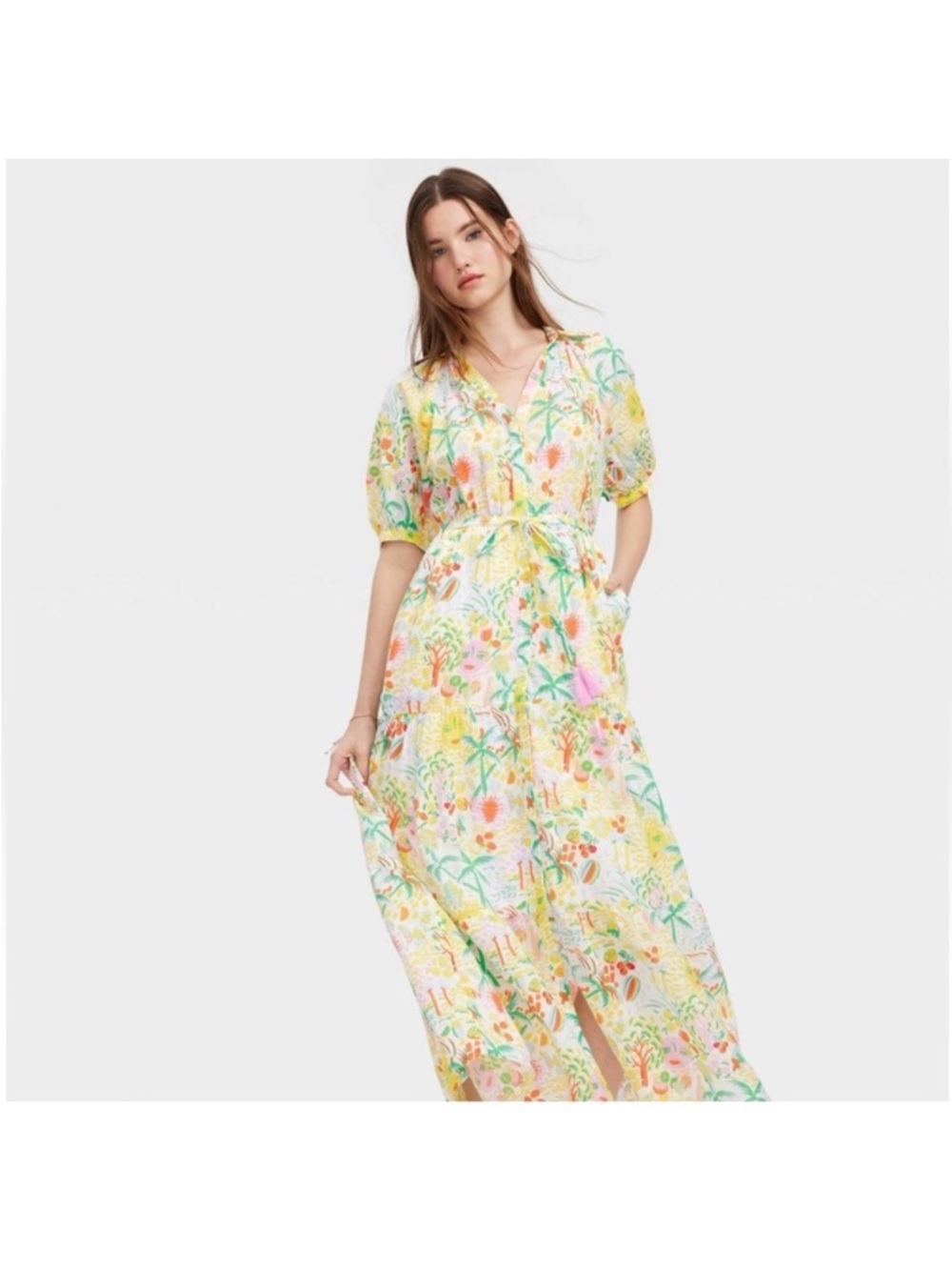 Roller Rabbit x Target Yellow Floral Maxi Dress